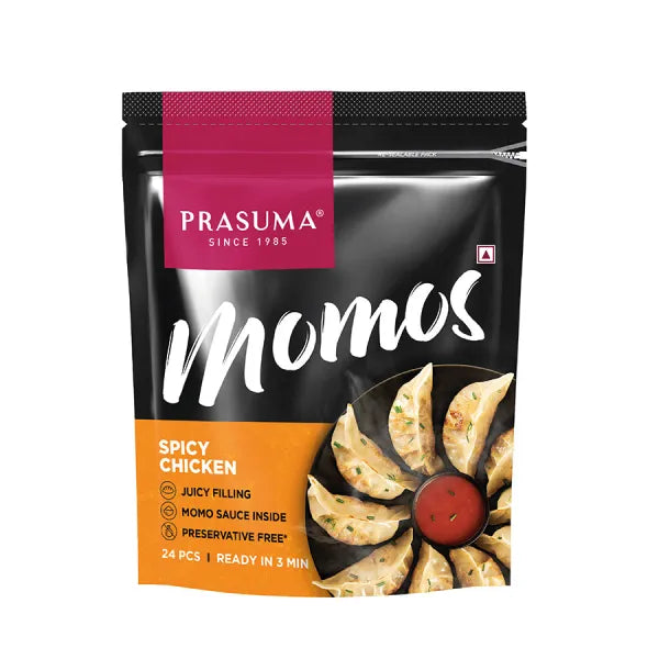 Prasuma Spicy Chicken Momos [24 Pieces]