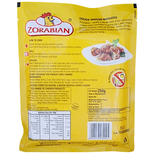 Zorabian Chicken Boneless Tandoori Marinate [250 Gms]